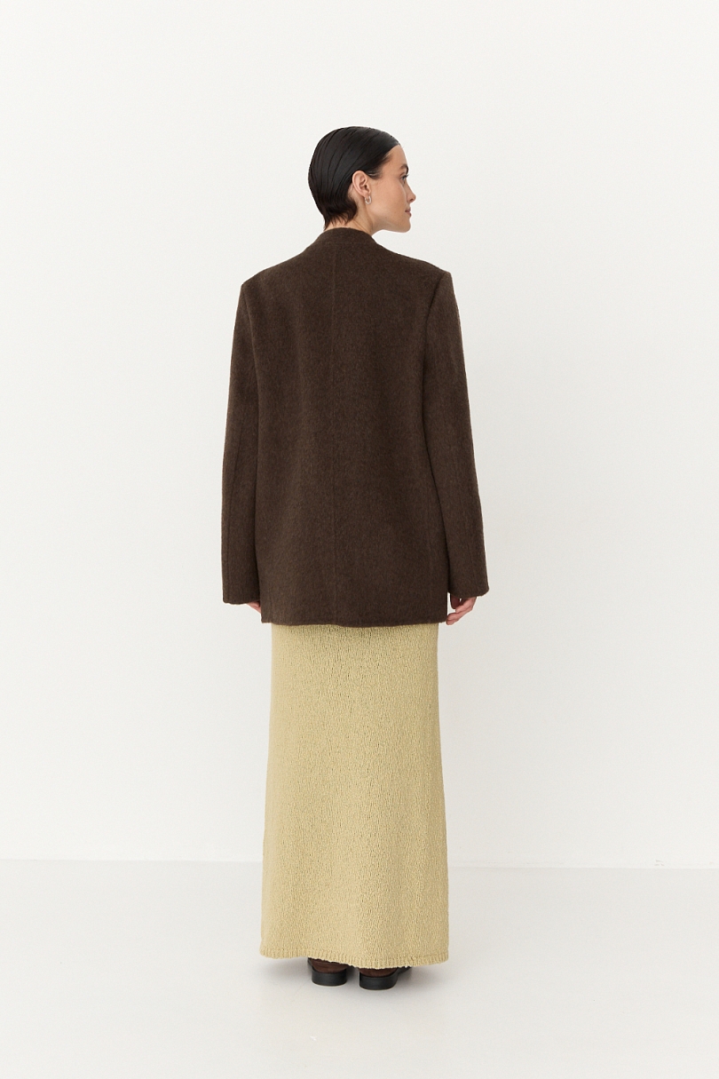 Пальто укороченное из шерсти double face