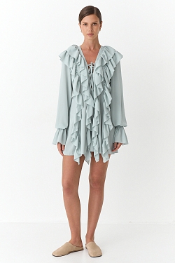 Платье с драпировкой и шнуровкой