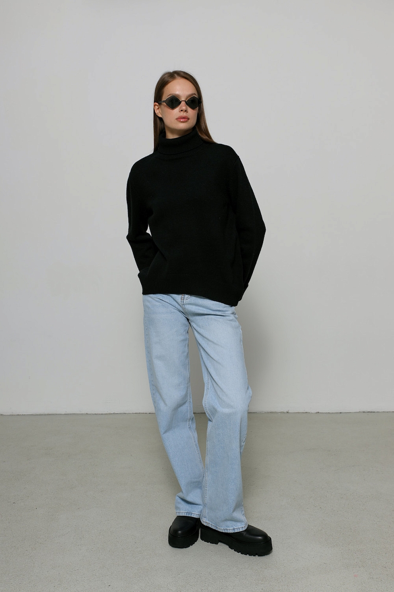 Джинсы прямые с завышенной посадкой