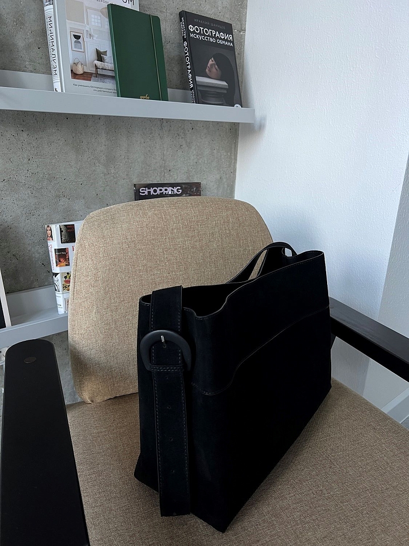 Сумка шоппер из натуральной замши