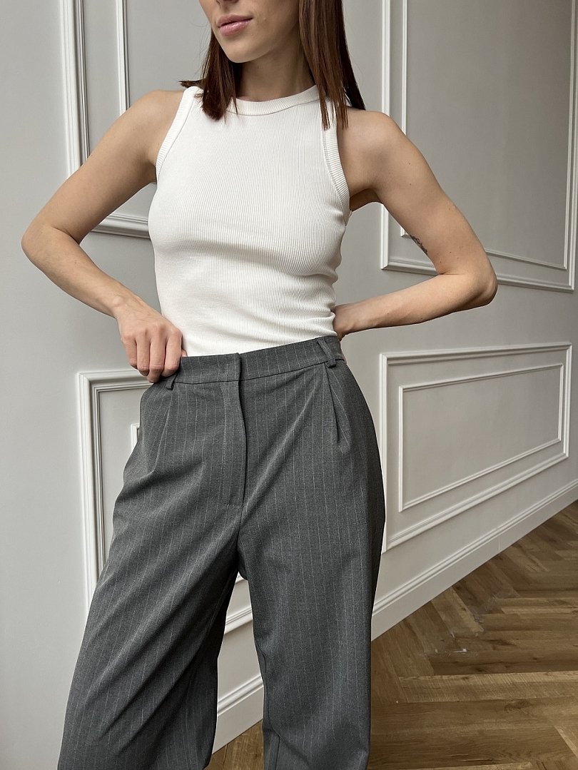 Брюки палаццо в полоску