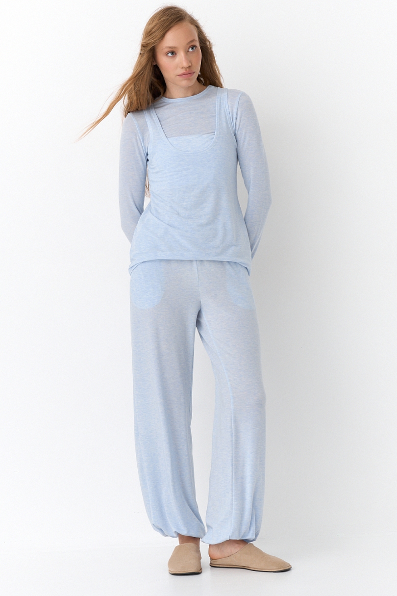 Брюки свободные с резинкой из тенсела CL