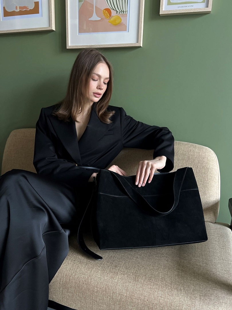 Сумка шоппер из натуральной замши