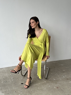 Платье изо 100% трикотажного льна с деталью