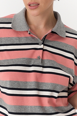 Футболка-поло в полоску