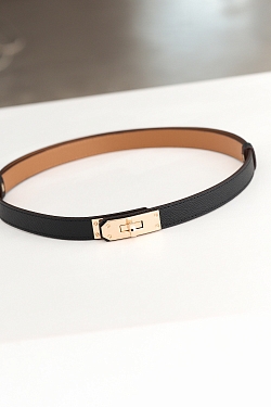 Ремень из натуральной кожи с замком золото