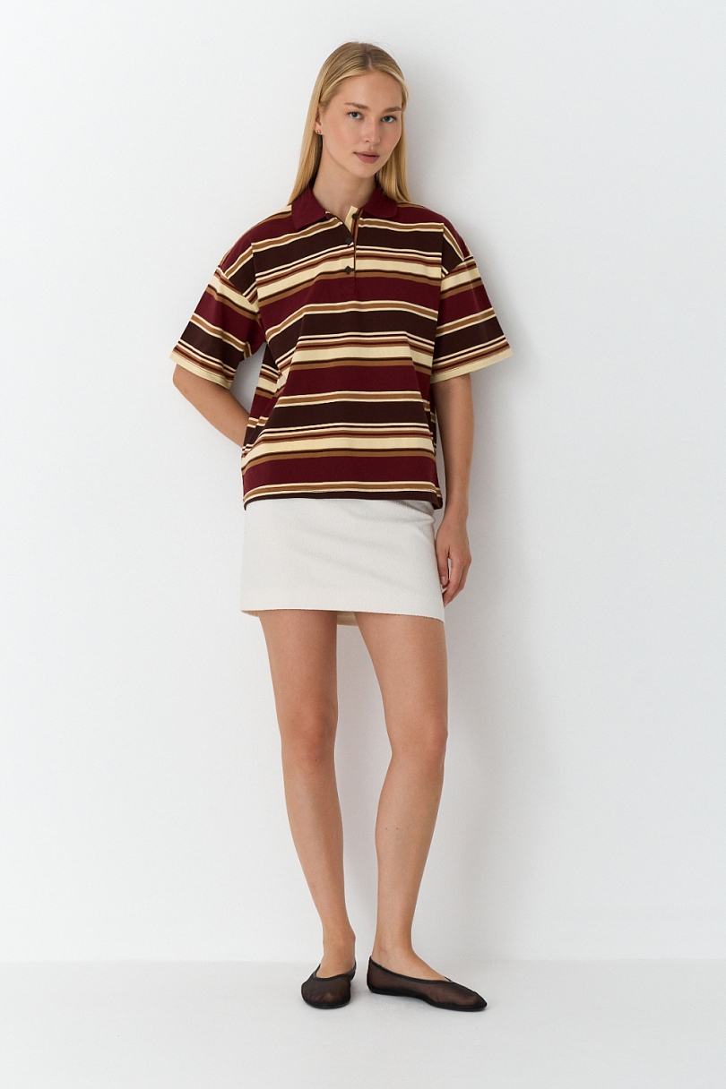 Футболка-поло в полоску