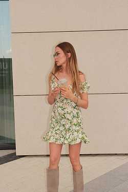 Платье мини из хлопкового ришелье