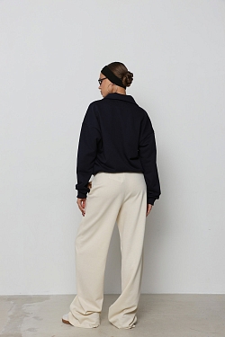 Свитшот-поло из хлопка с вышивкой