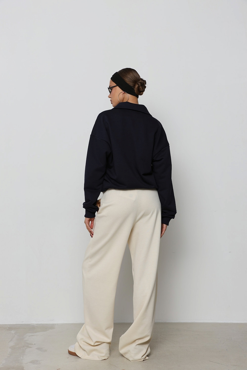 Свитшот-поло из хлопка с вышивкой