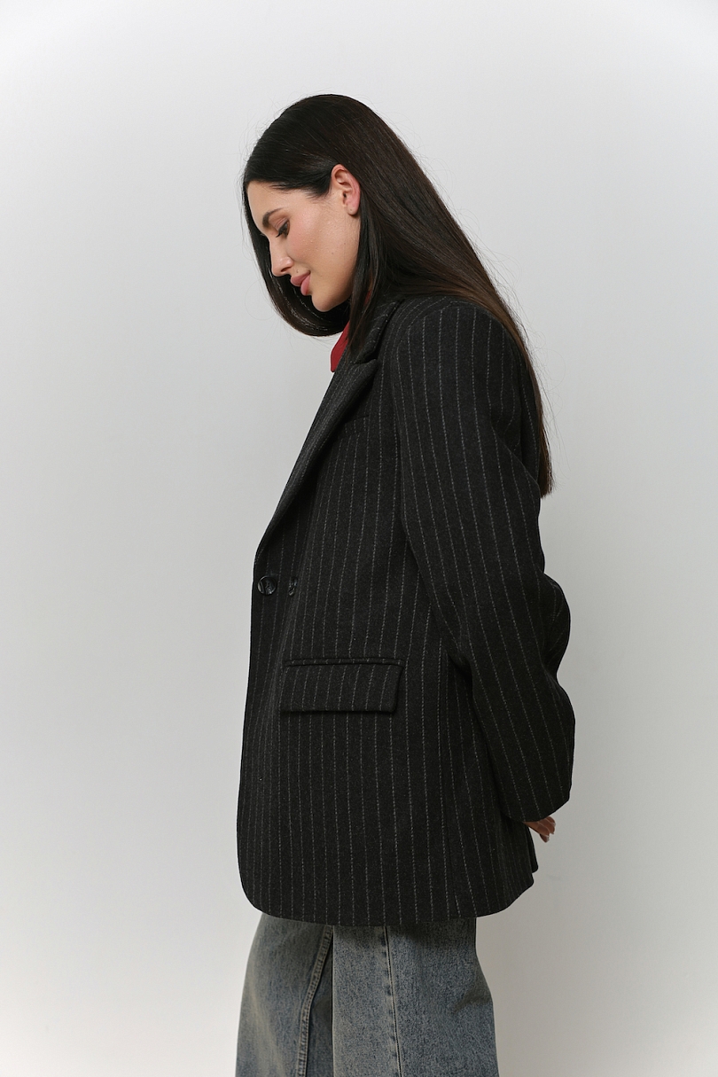 Пальто-бушлат в полоску