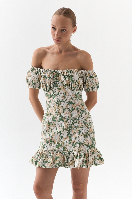 Платье мини из хлопкового ришелье