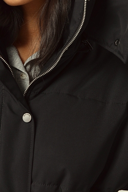 Пуховик удлиненный со съемным капюшоном