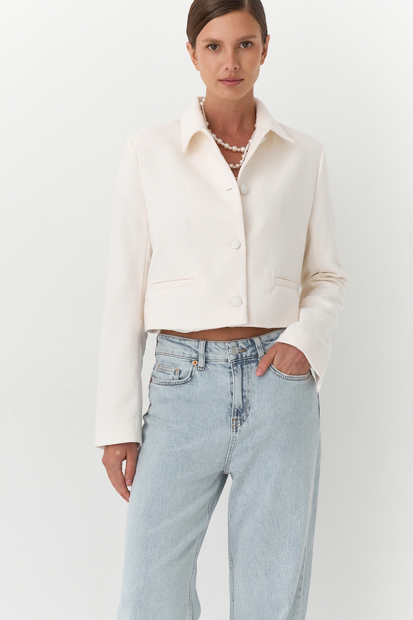 Жакет из фактурной костюмной ткани