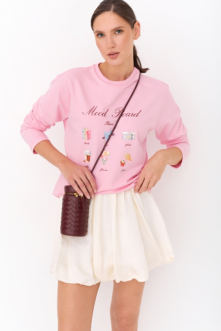 Лонгслив свободный из трикотажа велюр