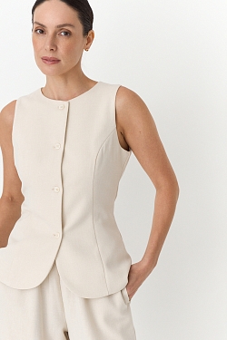 Жилет из смесового льна и тенсела