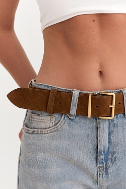 Ремень широкий из натуральной замши