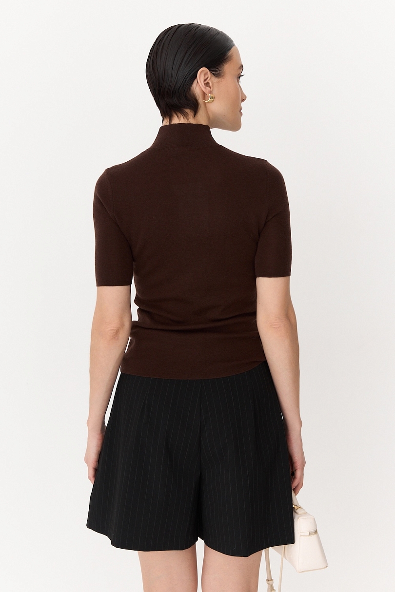 Топ с воротником стойка из мериноса