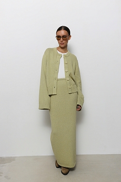 Юбка макси из хлопкового трикотажа букле