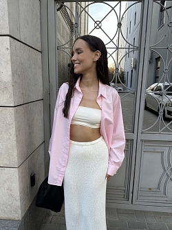 Юбка макси из хлопкового трикотажа букле