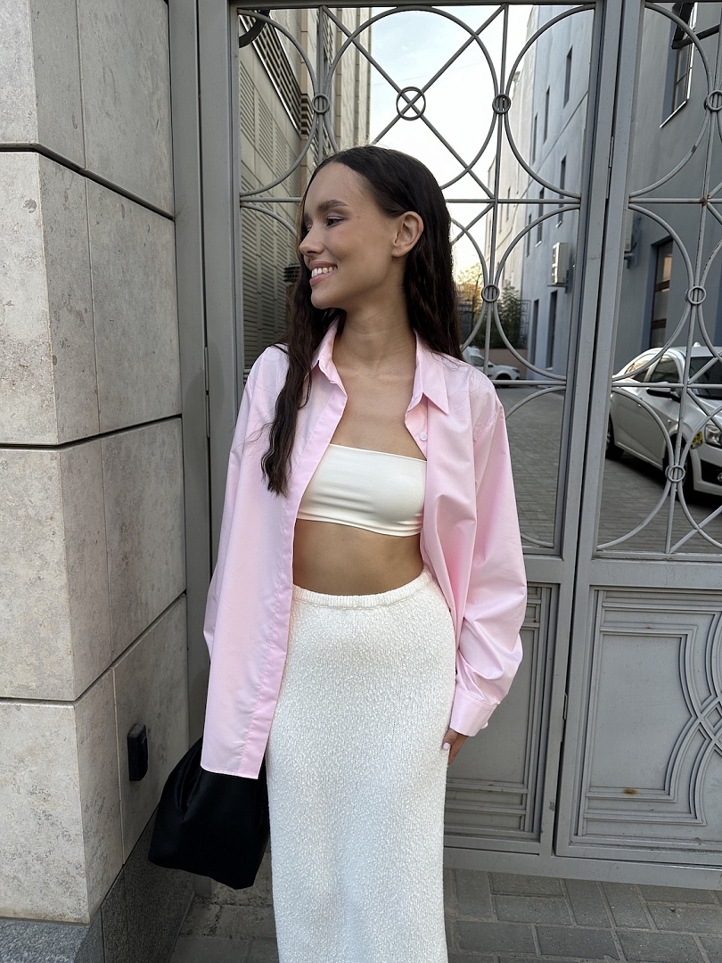 Юбка макси из хлопкового трикотажа букле