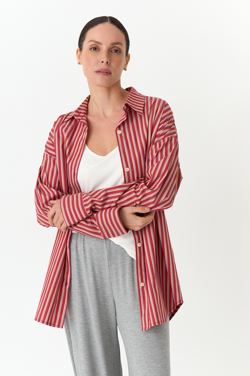 Рубашка оверсайз в полоску