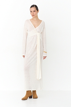 Платье изо 100% трикотажного льна с деталью