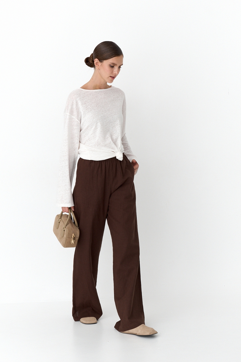 Лонгслив из 100% трикотажного льна