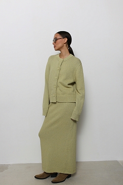 Юбка макси из хлопкового трикотажа букле