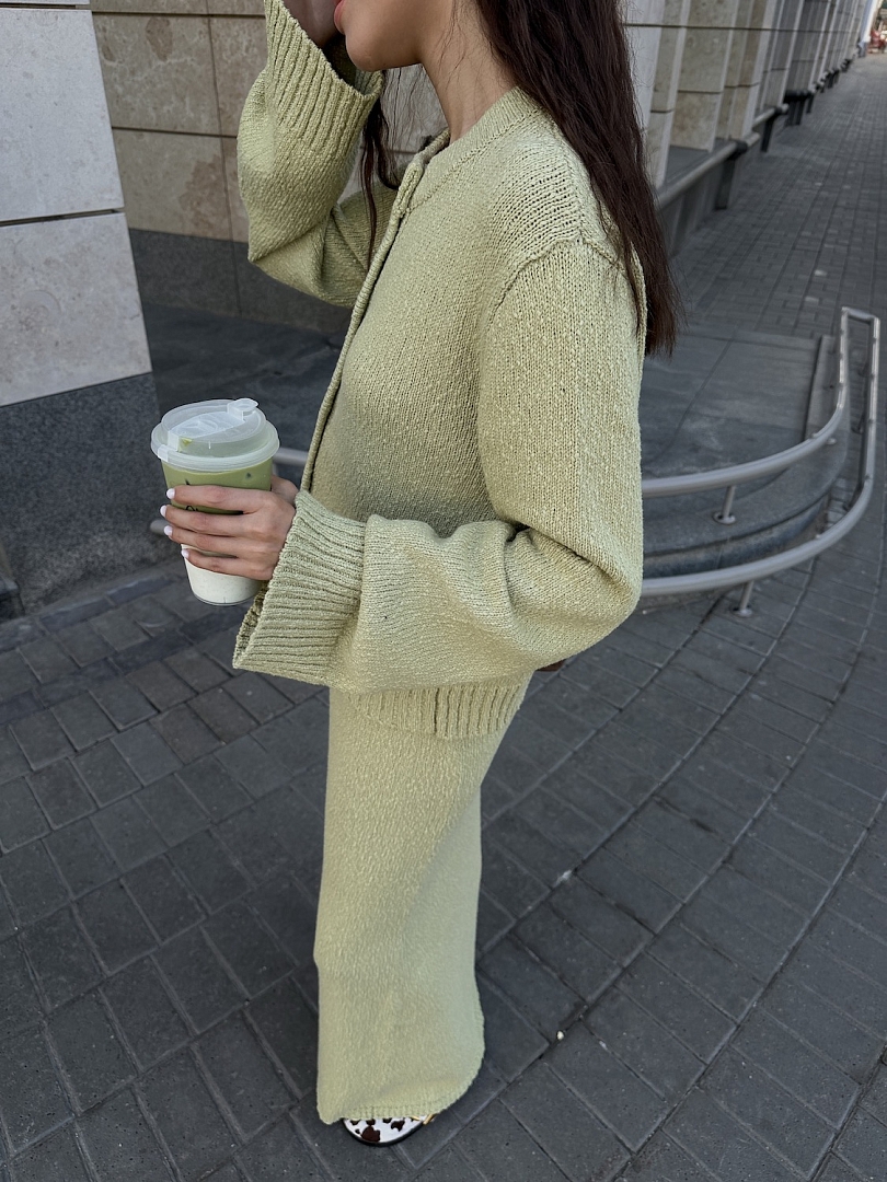 Юбка макси из хлопкового трикотажа букле