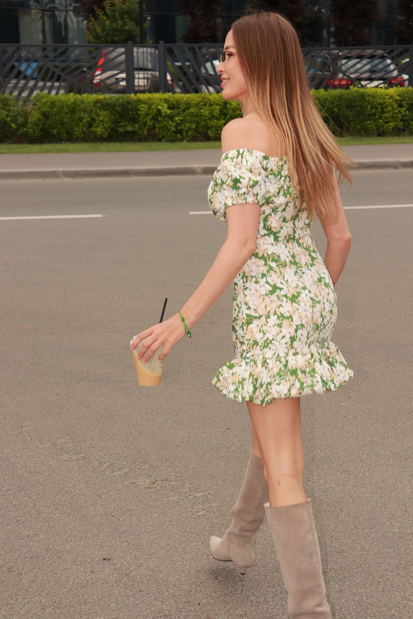 Платье мини из хлопкового ришелье