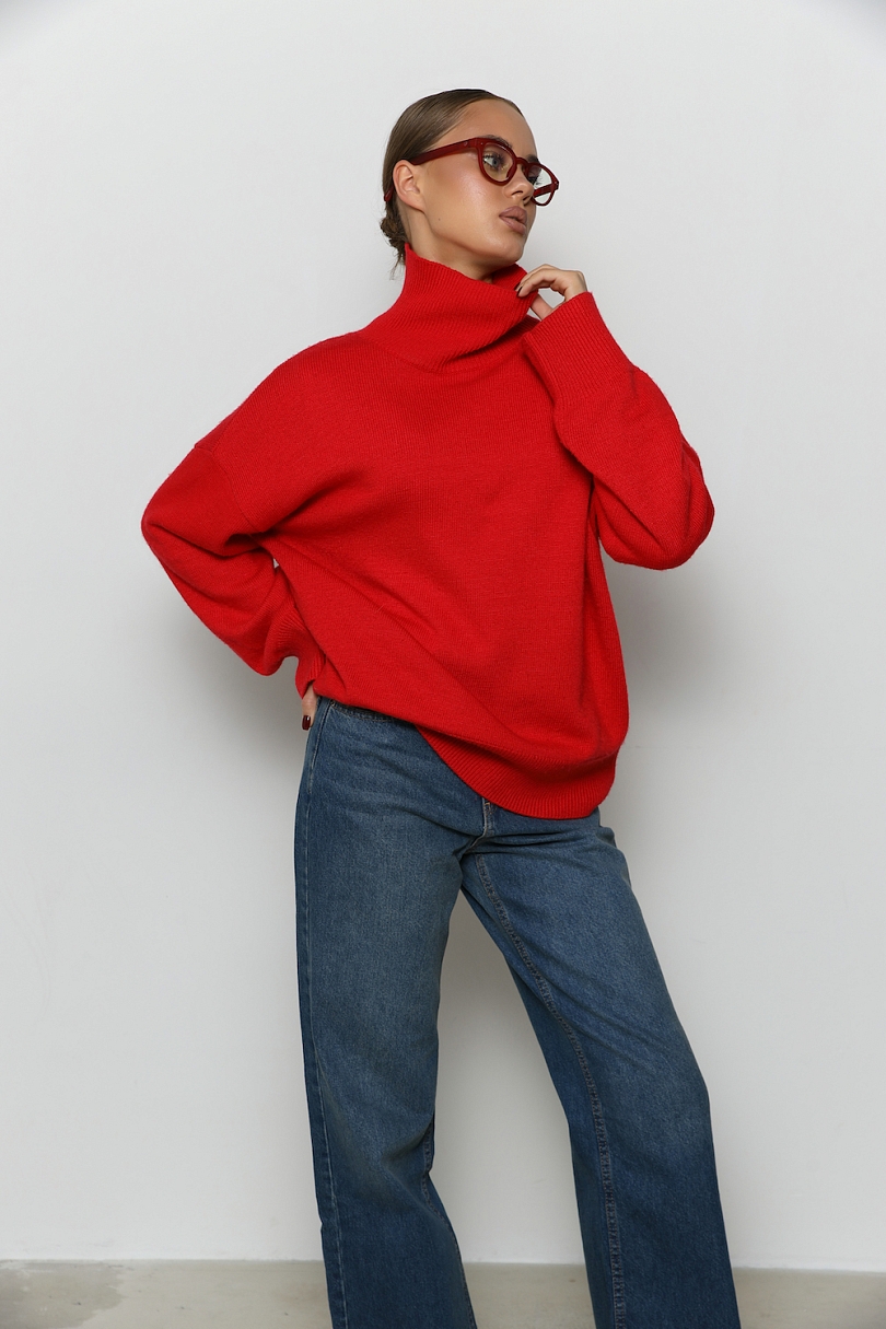 Свитер с широкими рукавами с ангорой