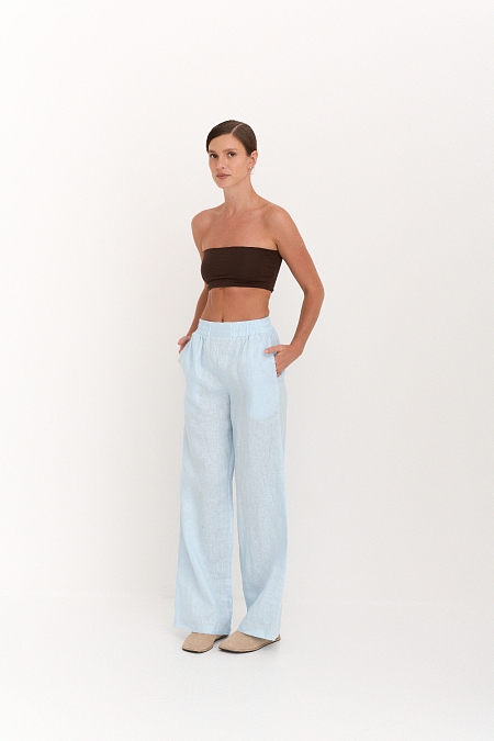 Брюки базовые изо льна 