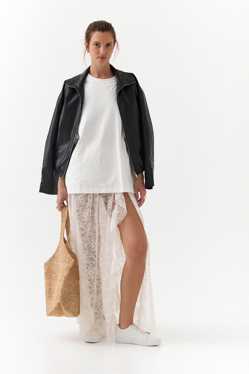 Юбка из кружева с рюшей