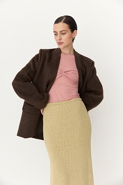 Пальто укороченное из шерсти double face