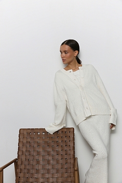 Юбка макси из хлопкового трикотажа букле