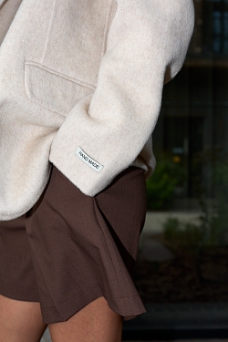 Пальто укороченное из шерсти double face