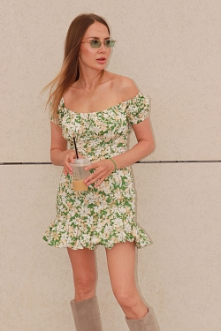 Платье мини из хлопкового ришелье