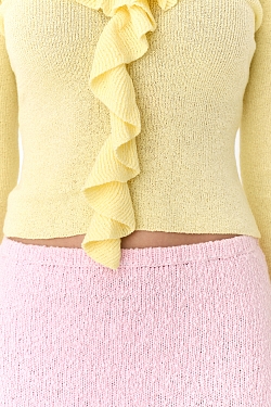 Юбка мини из хлопкового трикотажа букле