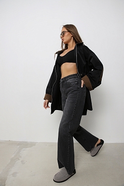 Джинсы прямые с завышенной посадкой