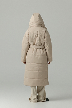 Пуховик удлиненный со съемным капюшоном