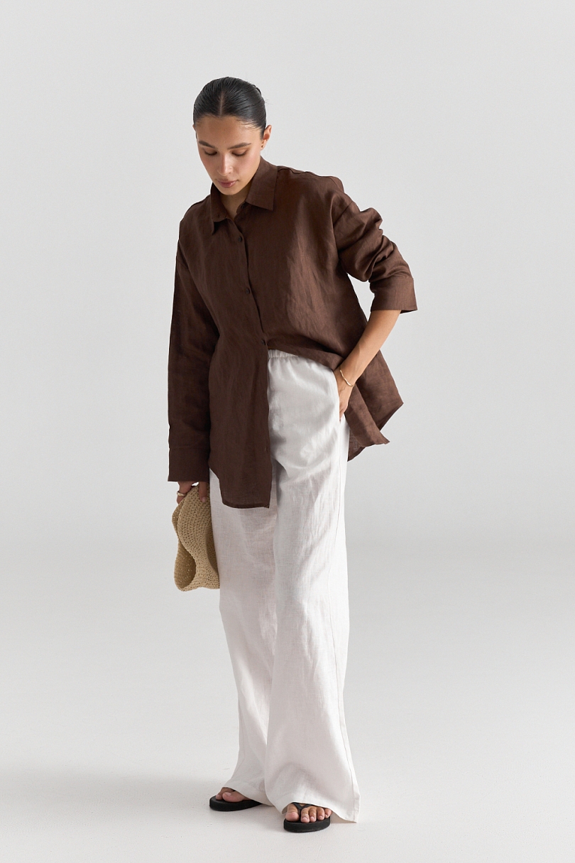 Рубашка из 100% премиум льна свободного кроя