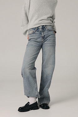 Джинсы прямые с завышенной посадкой