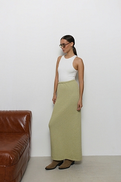 Юбка макси из хлопкового трикотажа букле