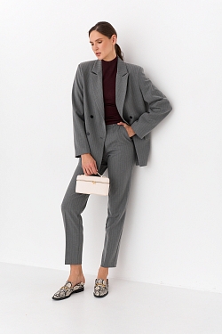 Жакет двубортный в полоску