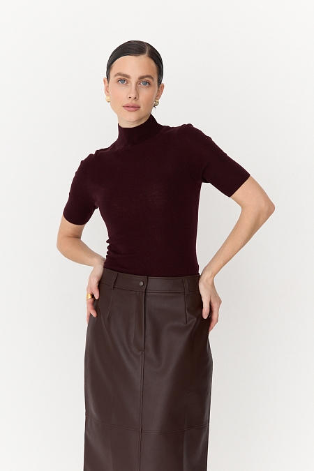 Топ с воротником стойка из мериноса