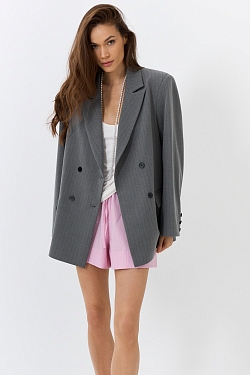 Жакет двубортный в полоску