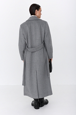 Пальто прямого кроя с поясом