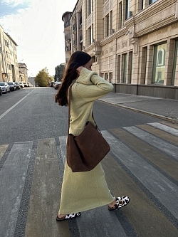 Юбка макси из хлопкового трикотажа букле