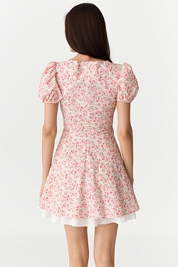 Платье мини на пуговицах из хлопка